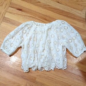 Madewell Cream Eyelet Blouse